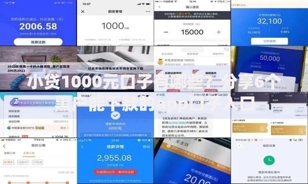 小贷1000元口子有哪些？分享6个黑户能下款的app口子入口