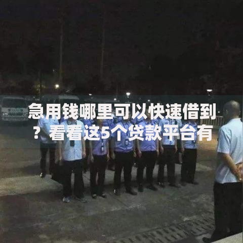 急用钱哪里可以快速借到？看看这5个贷款平台有没有能下款的