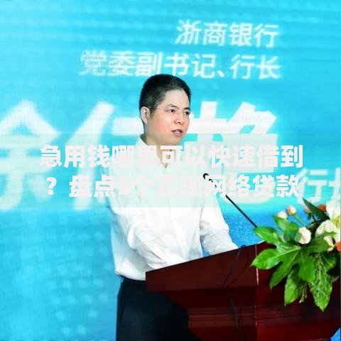 急用钱哪里可以快速借到？盘点5个正规网络贷款平台排名不分先后给你参考